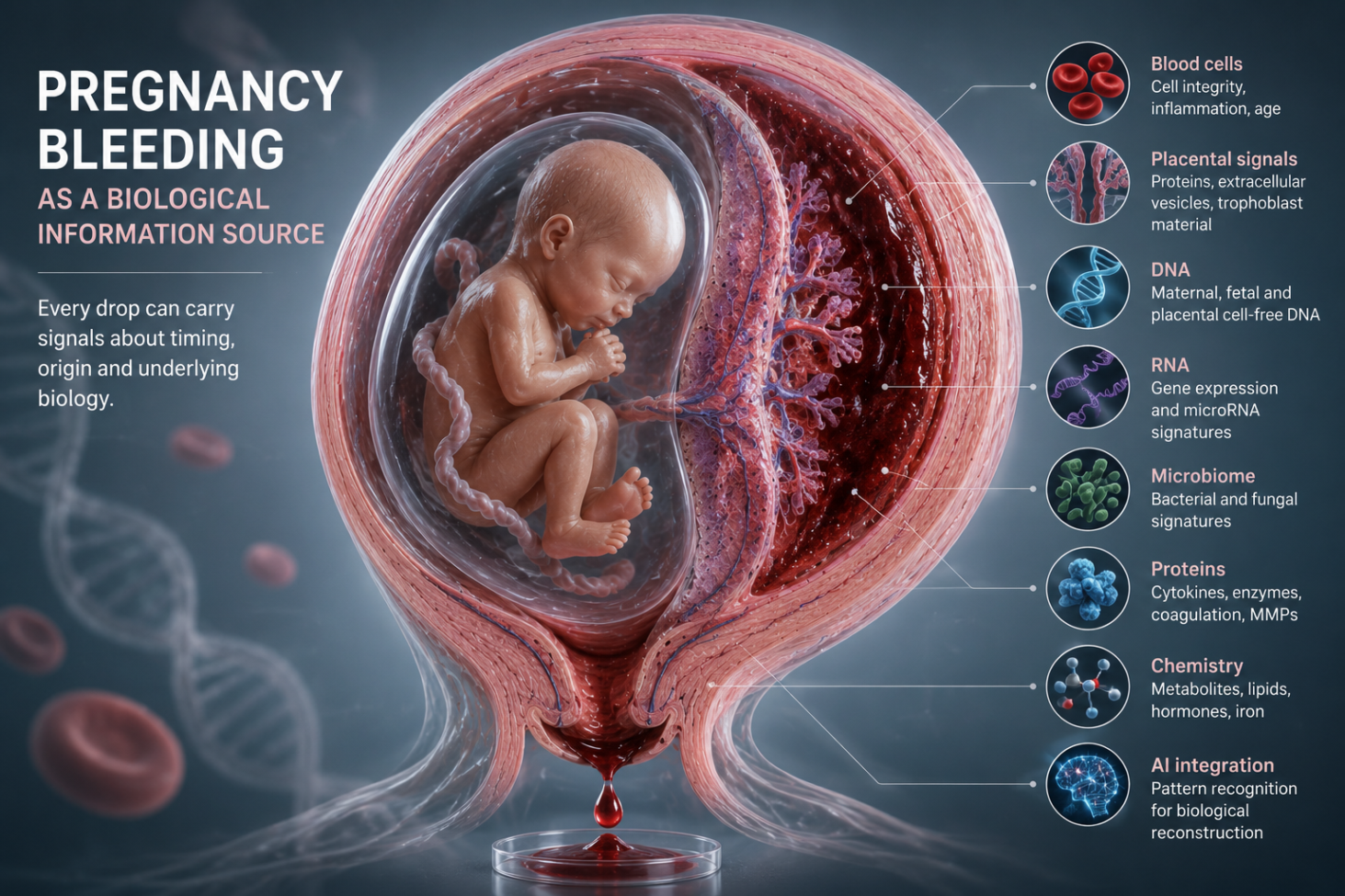 Pregnancy bleeding as biological info signal