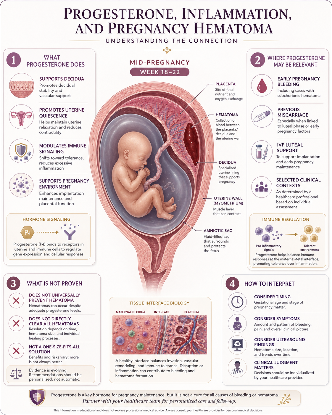 Progesterone, Inflammation and Pregnancy Hematoma, infograph